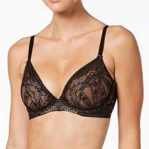 Wacoal Black Take the Plunge Crochet Lace Bra 38D